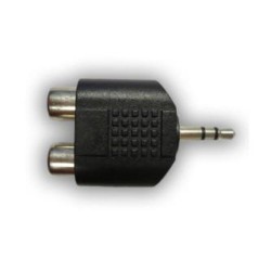 Audio redukcja, Jack (3,5mm) M - 2x CINCH F, stereo, czarna, Logo