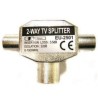 Antena rozgałęźnik, na 2 TV, Coax (9,5mm) F - 2x Coax (9.5mm) M, srebrna, metalowy