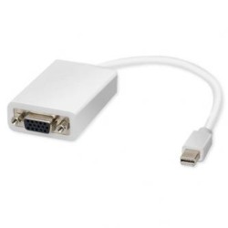 Video adapter, mini DisplayPort (M) - VGA (D-sub) (F), biała, EOL