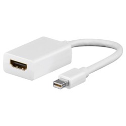 Video adapter, mini DisplayPort (M) - HDMI F, HDMI 1.3 - Standard, biały, Logo