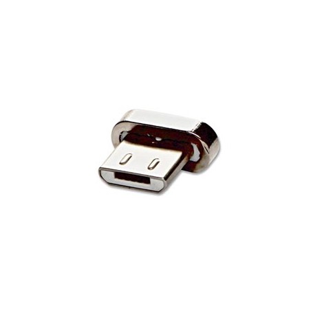 USB końcówka, (2.0), microUSB (M) - połączenie magnetyczne, srebrna, redukcja do kabla magnetycznego, EOL