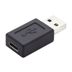 USB redukcja, (3.0), USB A M - USB C (F), czarna, plastic bag tworzywo, 5 Gbps, EOL