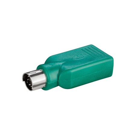 USB-PS/2 redukcja, do myszy, PS/2 M - USB A F, zielona, Logo blister, EOL