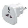 230V Adapter podróżny, CEE7 (widelec) - gniazdo, biały, do zagranicznego gniazda