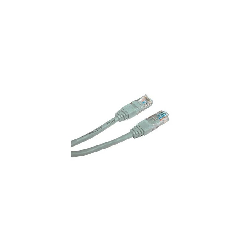 Przewód LAN UTP patchcord, Cat.5e, RJ45 M - RJ45 M, 1 m, nieekranowany, CCA, szary, economy