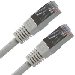 Przewód LAN FTP patchcord, Cat.5e, RJ45 M - RJ45 M, 0.5 m, chroniony, szary, economy