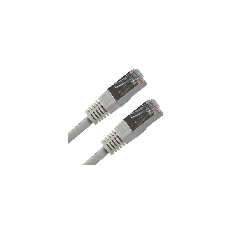 Przewód LAN FTP patchcord, Cat.5e, RJ45 M - RJ45 M, 0.5 m, chroniony, szary, economy