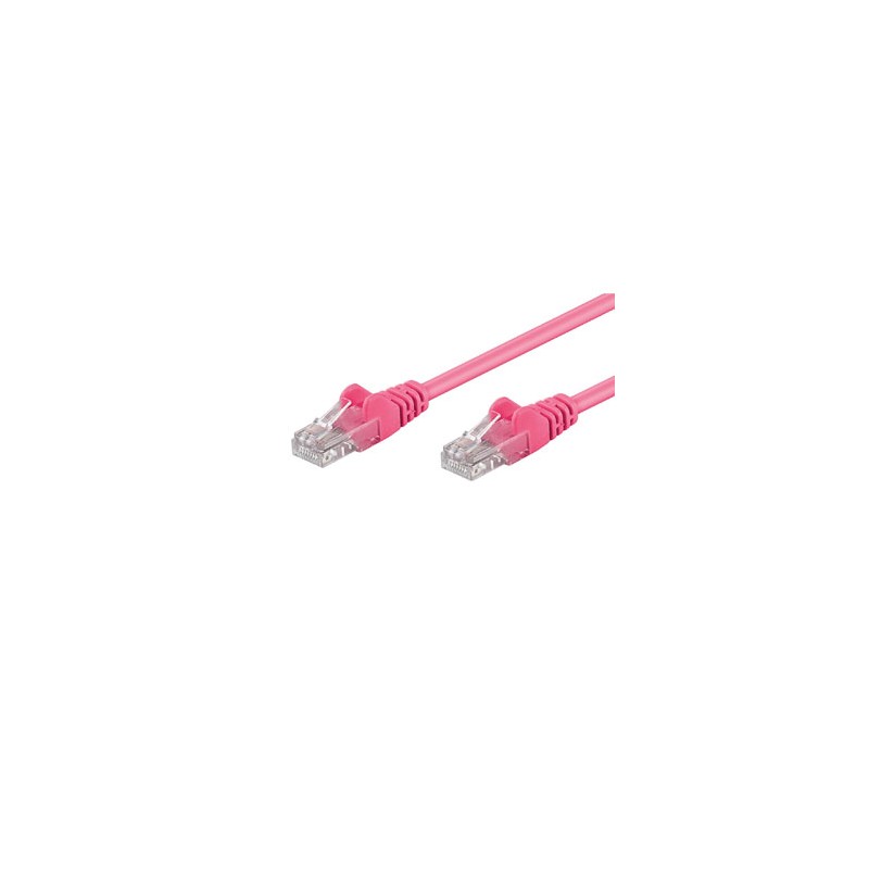 Przewód LAN UTP patchcord, Cat.5e, RJ45 M - RJ45 M, 0.5 m, nieekranowany, różowy, EOL
