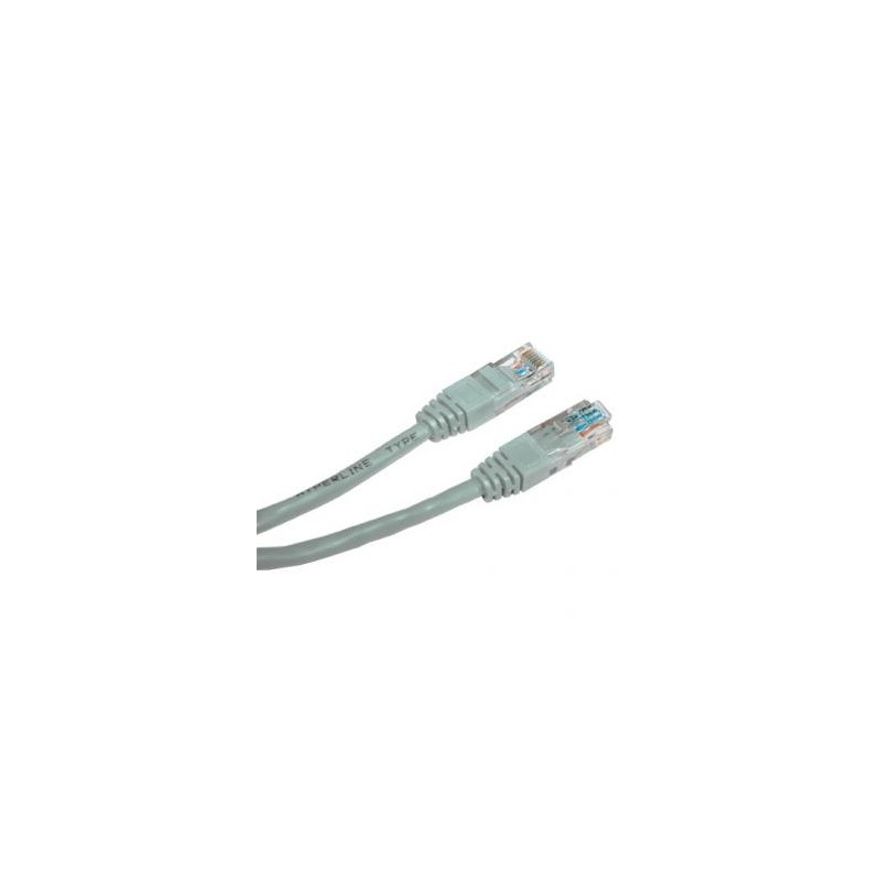 Przewód LAN UTP patchcord, Cat.6, RJ45 M - RJ45 M, 1 m, nieekranowany, szary, economy