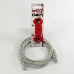 Przewód LAN UTP patchcord, Cat.5e, RJ45 M - RJ45 M, 2 m, nieekranowany, szary, Logo LOGO bag