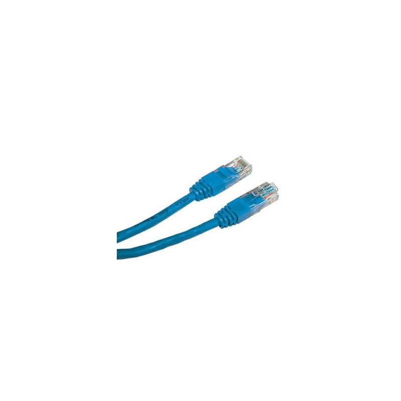 Przewód LAN UTP patchcord, Cat.5e, RJ45 M - RJ45 M, 0.25 m, nieekranowany, niebieski, economy, EOL