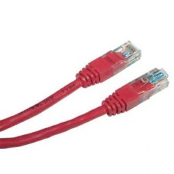 Przewód LAN UTP patchcord, Cat.5e, RJ45 M - RJ45 M, 5 m, nieekranowany, czerwony, economy, EOL