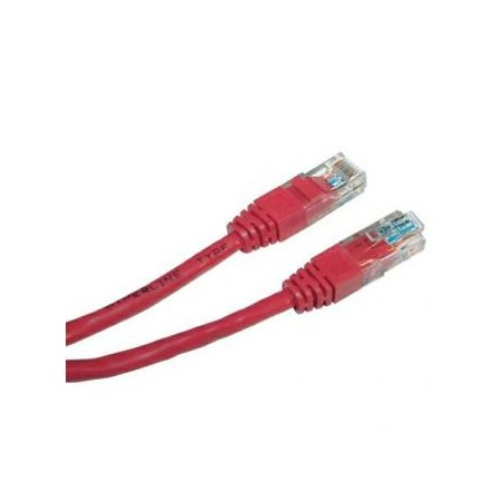 Przewód LAN UTP patchcord, Cat.5e, RJ45 M - RJ45 M, 5 m, nieekranowany, czerwony, Logo LOGO bag