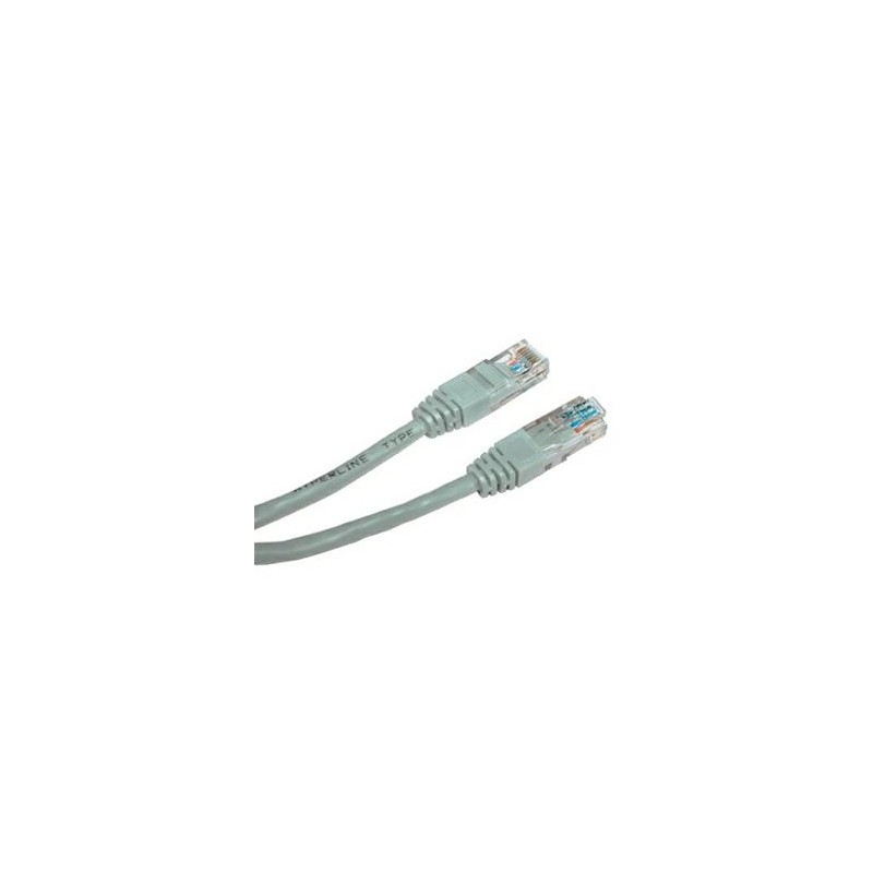 Przewód LAN UTP patchcord, Cat.5e, RJ45 M - RJ45 M, 7 m, nieekranowany, szary, Logo