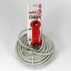 Przewód LAN UTP patchcord, Cat.5e, RJ45 M - RJ45 M, 7 m, nieekranowany, szary, Logo