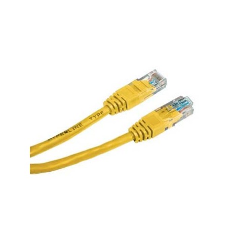 Przewód LAN UTP patchcord, Cat.5e, RJ45 M - RJ45 M, 7.5 m, nieekranowany, żółty, economy, EOL