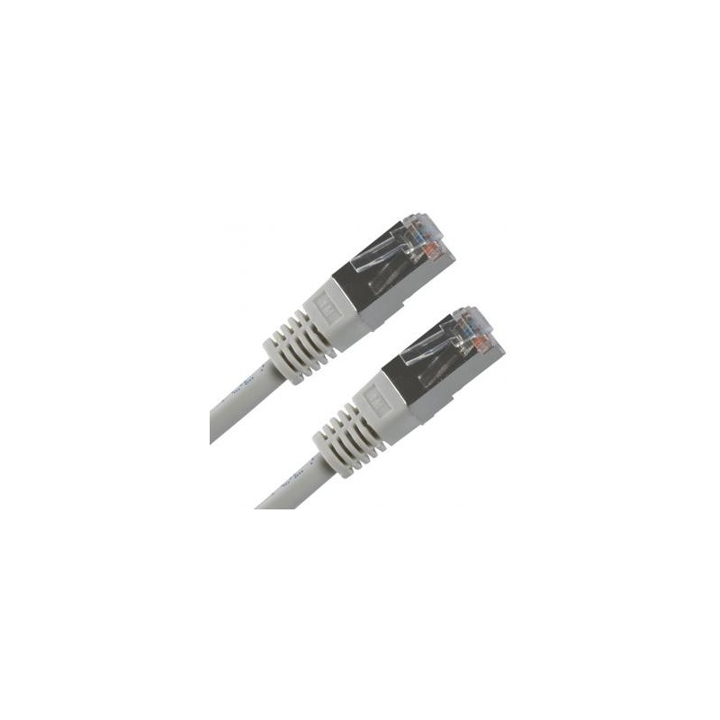 Przewód LAN FTP patchcord, Cat.5e, RJ45 M - RJ45 M, 10 m, chroniony, szary, economy