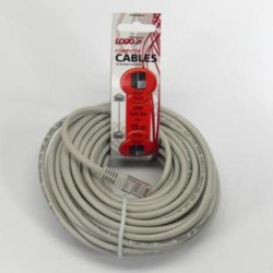 Przewód LAN UTP patchcord, Cat.5e, RJ45 M - RJ45 M, 15 m, nieekranowany, szary, Logo LOGO bag