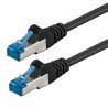 Przewód LAN S/FTP patchcord, Cat.6a, RJ45 M - RJ45 M, 50 m, podwójnie ekranowany, LSOH, czarny, 10 Gb/s economy