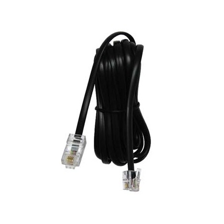 Kabel telefoniczny 4-żyłowy, RJ11 M - RJ45 M, 3 m, płaski, czarny, do ADSL modem economy