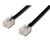 Kabel telefoniczny 4-żyłowy, RJ11 M - RJ11 M, 6 m, czarny, do ADSL modem economy, EOL