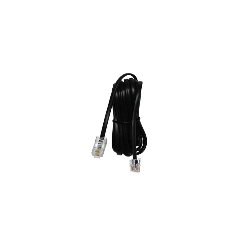 Kabel telefoniczny 4-żyłowy, RJ11 M - RJ45 M, 10 m, płaski, czarny, do ADSL modem economy