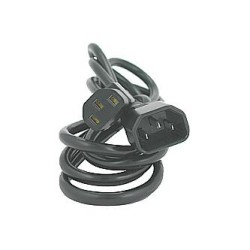 Kabel sieciowy 230V przedłużacz, C13 - C14, 2m, VDE approved, czarny