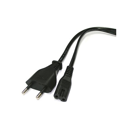Kabel sieciowy 230V zasilacz, CEE7/16 (euro radiowy) - C7, 2m, VDE approved, czarny, 2-pinowe złącze