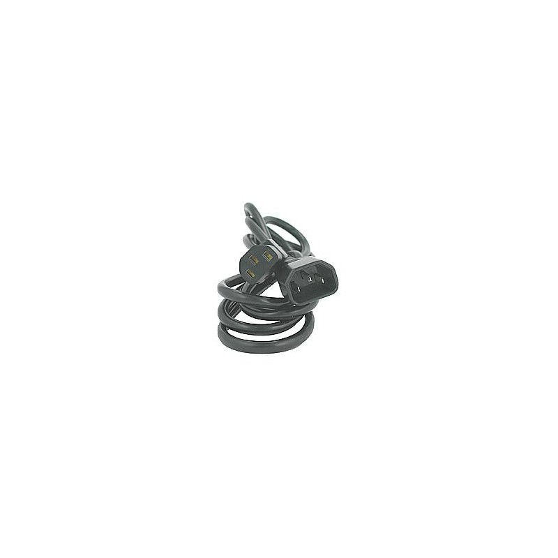 Kabel sieciowy 230V przedłużacz, C13 - C14, 2m, VDE approved, czarny, Logo