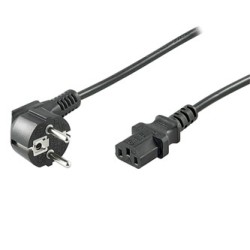 Kabel sieciowy 230V zasilacz, CEE7 (widelec) - C13, 1m, VDE approved, czarny, EOL