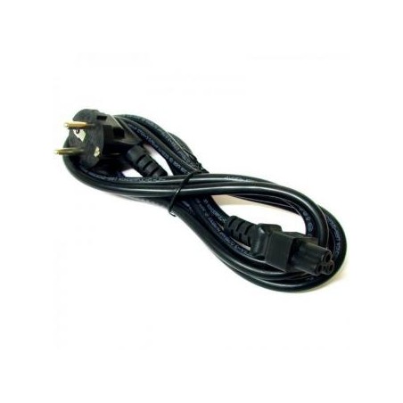 Kabel sieciowy 230V do zasilacza laptopa, CEE7 (widelec) - C5, 2m, VDE approved, czarny, Logo, koncówka C5, EOL