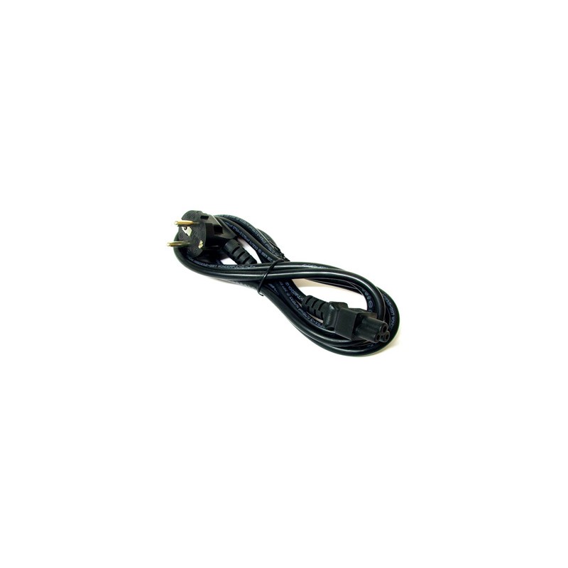 Kabel sieciowy 230V do zasilacza laptopa, CEE7 (widelec) - C5, 2m, VDE approved, czarny, Logo, blister, koncówka C5, EOL