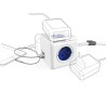 Kabel sieciowy 230V przedłużacz, CEE7 (widelec) - POWERCUBE, 1.5m, EXTENDED USB, niebieski, POWERCUBE, 4 gniazdka + 2 porty USB,
