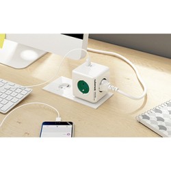 Cubenest - PowerCube, 0.1m, Original USB PD 20W, A+C, zielona, POWERCUBE, 4 gniazda, USB A+C, Power Delivery 20W