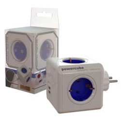 Listwa zasilająca 240V, CEE7 (widelec) - POWERCUBE, 0.1m, ORIGINAL USB, niebieska, POWERCUBE, 4 gniazdka + 2 porty USB