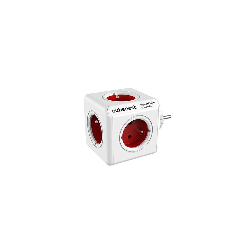 Cubenest - PowerCube, 0.1m, ORIGINAL USB, czerwona, POWERCUBE, 5 gniazd