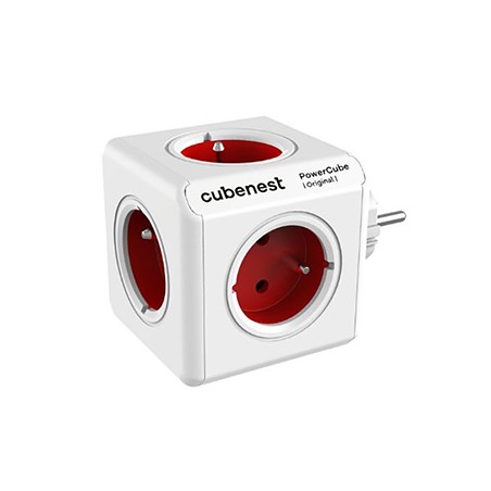 Cubenest - PowerCube, 0.1m, ORIGINAL USB, czerwona, POWERCUBE, 5 gniazd