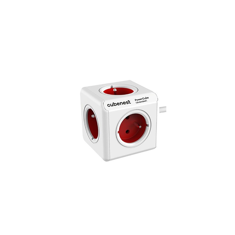 Cubenest - PowerCube, 1.5m, Extended, czerwona, POWERCUBE, 5 gniazd