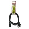 Kabel sieciowy 230V zasilacz, CEE7/16 (euro radiowy) - C7, 2m, VDE approved, czarny, Logo, 2-pinowe złącze, EOL