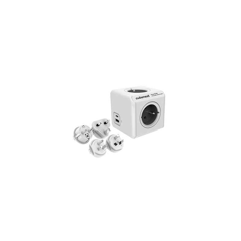 Cubenest - PowerCube, ReWirable USB PD 20W, A+C, szara, POWERCUBE, 4x gniazda USB C+A, Power Delivery 20W