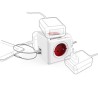 Listwa zasilająca 240V, CEE7 (widelec) - POWERCUBE, 0.1m, ORIGINAL USB, czerwona, POWERCUBE, 4 gniazdka + 2 porty USB