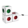 Listwa zasilająca 240V, CEE7 (widelec) - POWERCUBE, 0.1m, ORIGINAL USB, czerwona, POWERCUBE, 4 gniazdka + 2 porty USB