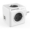 Listwa zasilająca 240V, CEE7 (widelec) - POWERCUBE, 0.1m, ORIGINAL USB, szara, POWERCUBE, 4 gniazdka + 2 porty USB