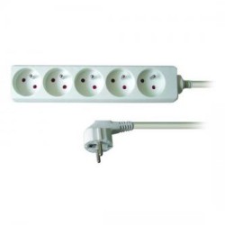 Kabel sieciowy 230V przedłużacz, CEE7 (widelec) - gniazdo 5x, 3m, VDE approved, biały, EOL