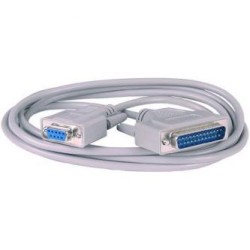 Kabel do transmisji danych sériový/paralelní, DB25 samec - DB9 samice, 2 m, do modemu, szary, opakowanie bulk, EOL