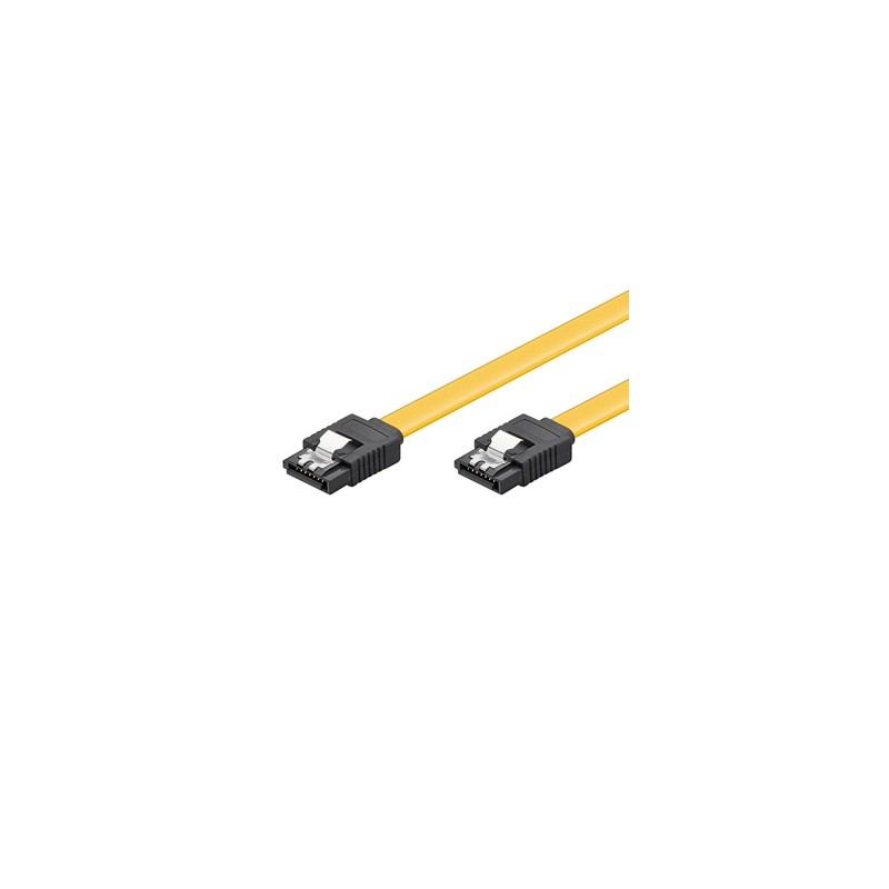 Kabel do dysku twardego danych, SATA samec - SATA samec, 0.5 m, 6 Gb/s, żółty, Logo pakowane w blistrze, EOL