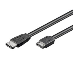 Kabel do dysku twardego danych, SATA samec - eSATA samec, 0.5 m, 6 Gb/s, czarny, opakowanie bulk