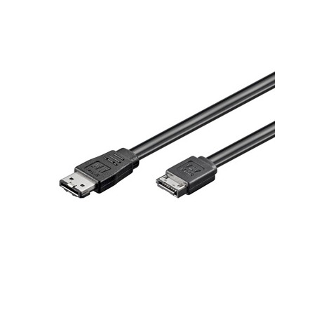Kabel do dysku twardego danych, SATA samec - eSATA samec, 0.5 m, 6 Gb/s, czarny, opakowanie bulk