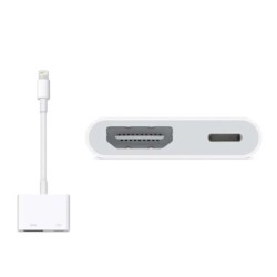 Redukcja Apple Przejściówka ze złącza Lightning na cyfrowe AV 3-port, MD826ZM/A, biała, 16.1, Apple, Lightning M, Lightning F, 1