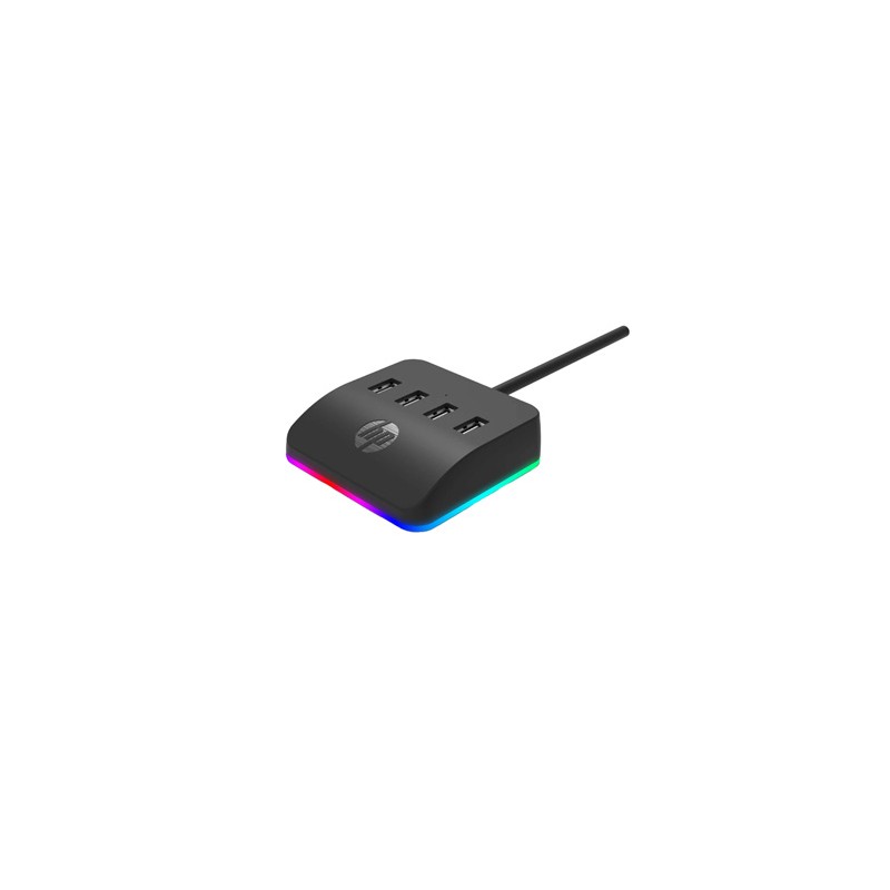 USB (3.0) hub 4-port, DHC-CT120, czarny, Hewlett-Packard, 4x USB 3.0, podświetlenie